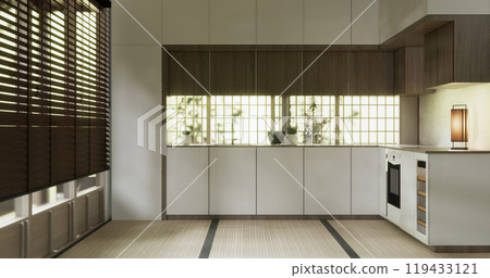 Kitchen room modern japanese  style .3D rendering 119433121