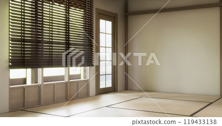 Mock up empty, Modern japanese tatami mat floor, room japanese traditional style. 3D rendering Mock up empty, Modern japanese tatami mat floor, room japanese traditional style. 3D rendering 119433138