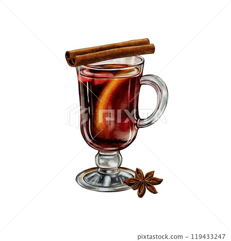 Grintwein, a warm wine drink with cinnamon and star anise. 119433247