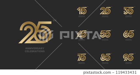 Anniversary logo or emblem design for event. 119433431