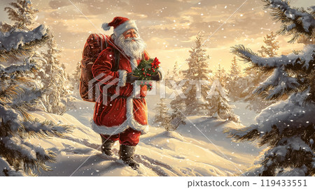 Classic Christmas Greeting Card. Generative AI Classic Christmas Greeting Card. Generative AI 119433551
