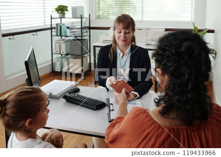 Mom Getting Child Benefits In Social Service Mom Getting Child Benefits In Social Service 119433966
