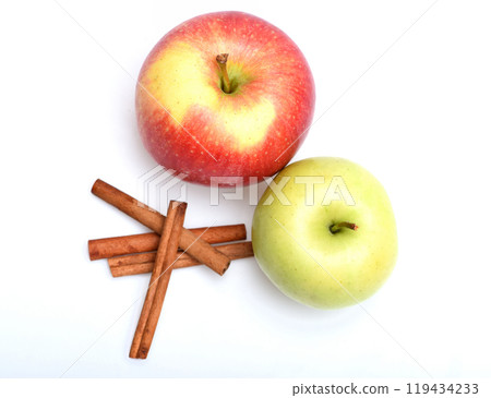 Composition of apples and rustic entourage 119434233