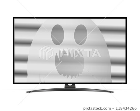 Ghost in TV. Halloween concept. Horror scene. 119434266