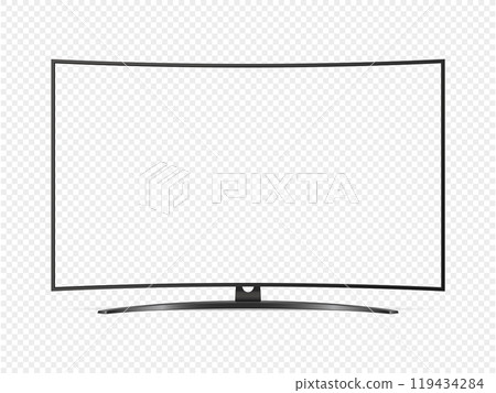 Modern curved smart TV isolated on transparent background Modern curved smart TV isolated on transparent background 119434284