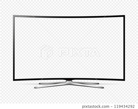 OLED curved TV with transparent screen isolated on transparent background OLED curved TV with transparent screen isolated on transparent background 119434292