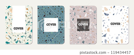 Brochure cover design. Terrazzo abstract Brochure cover design. Terrazzo abstract 119434457