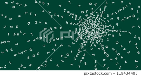 Flying latin letters. Colorful childish scattered 119434493