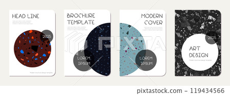 Brochure cover design. Terrazzo abstract Brochure cover design. Terrazzo abstract 119434566