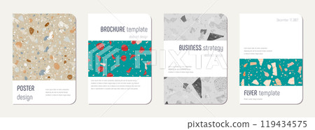 Note book cover design. Terrazzo abstract Note book cover design. Terrazzo abstract 119434575