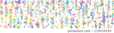 Falling letters of English language. Colorful Falling letters of English language. Colorful 119434584