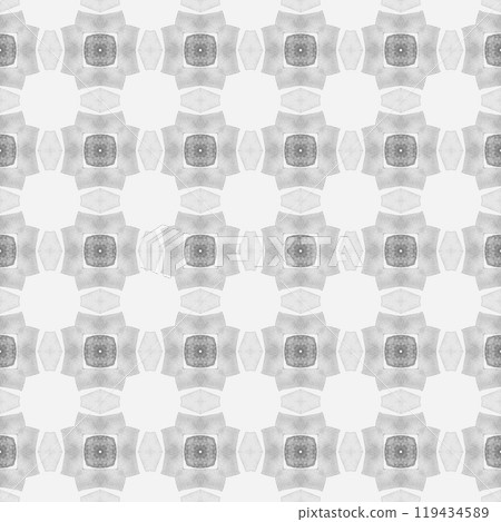 Ethnic hand painted pattern. Black and white 119434589