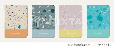 Note book cover design. Terrazzo abstract Note book cover design. Terrazzo abstract 119434619