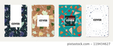 School notebook cover design. Terrazzo abstract 119434627