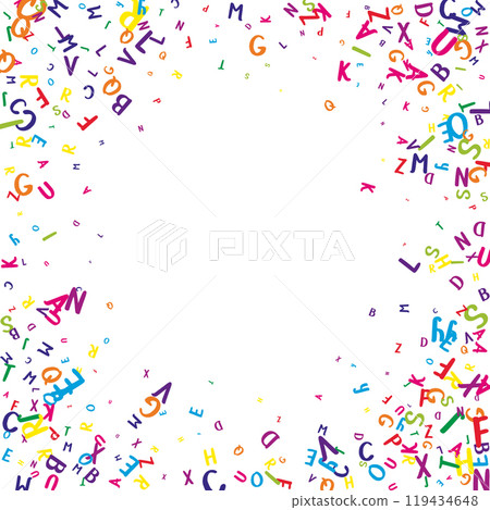 Falling letters of English language. Colorful Falling letters of English language. Colorful 119434648