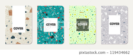 Note book cover design. Terrazzo abstract Note book cover design. Terrazzo abstract 119434662