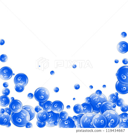 Magnesium round capsules scattered randomly. 119434667