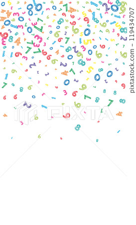 Flying latin letters. Colorful childish scattered Flying latin letters. Colorful childish scattered 119434707