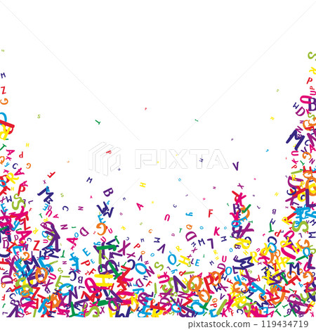Scattered letters of latin alphabet. Colorful Scattered letters of latin alphabet. Colorful 119434719
