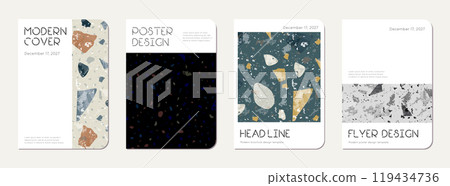 School notebook cover design. Terrazzo abstract 119434736