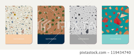 Notepad cover design. Terrazzo abstract Notepad cover design. Terrazzo abstract 119434740