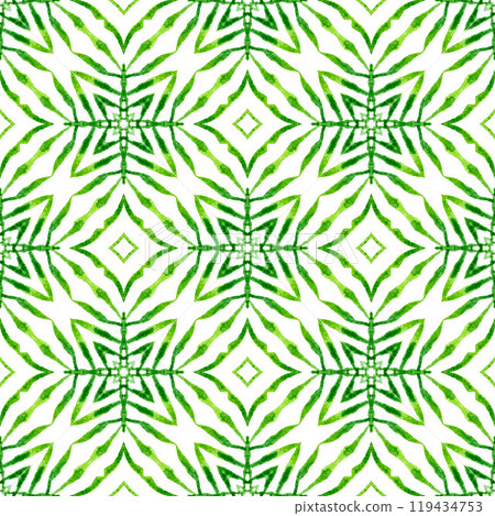 Ethnic hand painted pattern. Green fresh boho Ethnic hand painted pattern. Green fresh boho 119434753