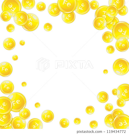 Ferritin round droplets scattered randomly. 119434772