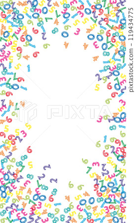 Flying latin letters. Colorful childish scattered Flying latin letters. Colorful childish scattered 119434775