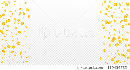 European Union Euro coins falling. Scattered gold European Union Euro coins falling. Scattered gold 119434785