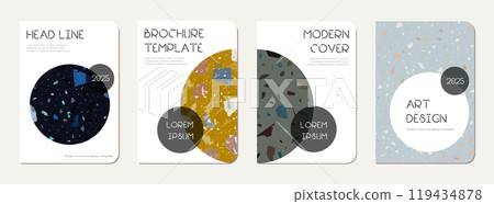 Notepad cover design. Terrazzo abstract 119434878