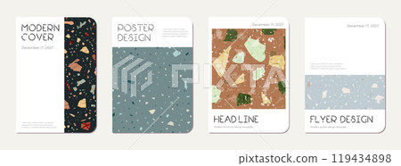 School notebook cover design. Terrazzo abstract 119434898