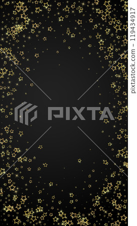 Gold sparkling star confetti. 119434917