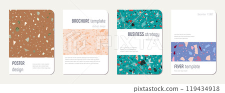 School notebook cover design. Terrazzo abstract 119434918