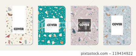 Brochure cover design. Terrazzo abstract Brochure cover design. Terrazzo abstract 119434922