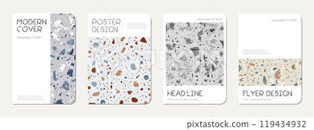 Notepad cover design. Terrazzo abstract Notepad cover design. Terrazzo abstract 119434932
