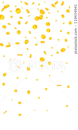 Swiss franc coins falling. Gold scattered CHF 119434941