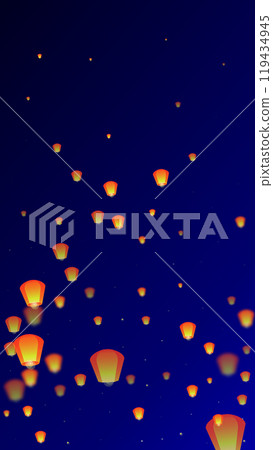 Sky lanterns floating in the night sky. Sky lanterns floating in the night sky. 119434945