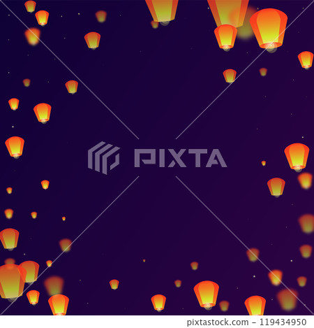 Sky lanterns floating in the night sky. Sky lanterns floating in the night sky. 119434950
