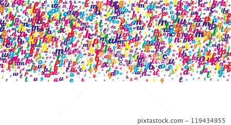 Scattered letters of latin alphabet. Colorful Scattered letters of latin alphabet. Colorful 119434955