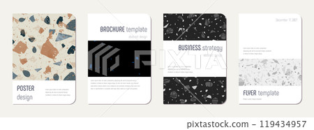 Note book cover design. Terrazzo abstract Note book cover design. Terrazzo abstract 119434957