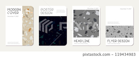 Brochure cover design. Terrazzo abstract Brochure cover design. Terrazzo abstract 119434983
