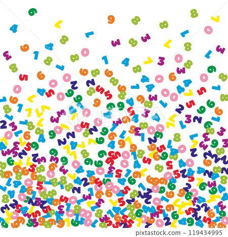 Flying latin letters. Colorful childish scattered Flying latin letters. Colorful childish scattered 119434995