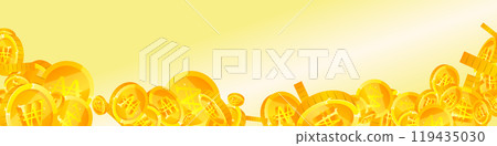 Korean won coins falling. Scattered gold WON 119435030