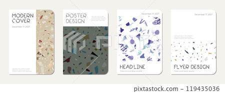 Note book cover design. Terrazzo abstract Note book cover design. Terrazzo abstract 119435036
