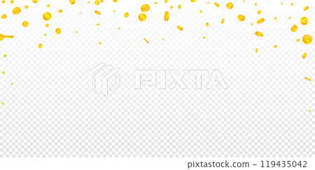 British pound coins falling. Scattered gold GBP British pound coins falling. Scattered gold GBP 119435042