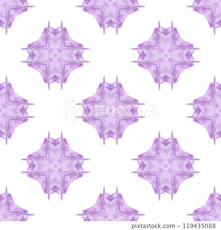 Hand drawn green mosaic seamless border. Purple Hand drawn green mosaic seamless border. Purple 119435088