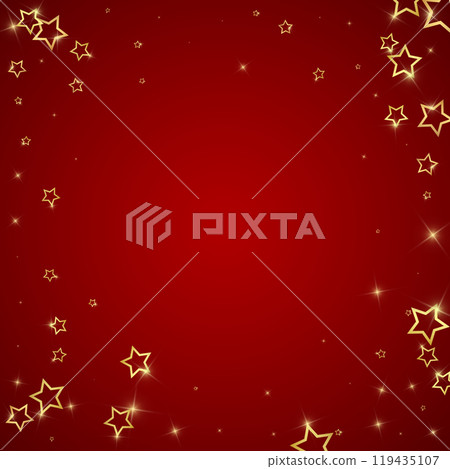Gold sparkling star confetti. 119435107