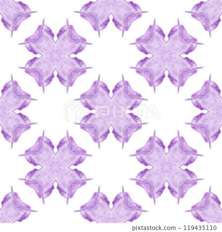 Watercolor summer ethnic border pattern. Purple 119435110
