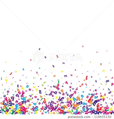Falling letters of English language. Colorful 119435150