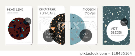 Notebook cover design. Terrazzo abstract Notebook cover design. Terrazzo abstract 119435164